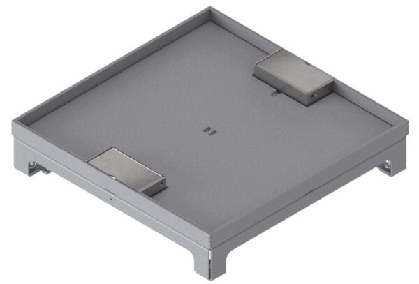 Produktbild UBD 320 317  -  Unterflur-Bodendose UBD 320 inkl. Deckel mit Kante, geschlossen, 15mm Vertiefung und 2 Schnurauslässe